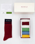 Le Mans - Box mit 6 Sportsocken aus Biobaumwolle mit Nobile-Schriftzug