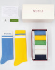 Wimbledon - Box mit 6 verschiedenen Sportsocken aus Biobaumwolle