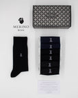 Merino Basic – Box mit 6 Socken aus einfarbiger Merinowolle