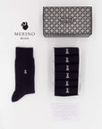 Blue Merino – Box mit 6 Socken aus blauer Merinowolle