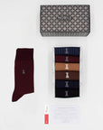 Daily Office Box of 6 crew socks- 3x solid color & 3x Micro Ribs