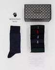 Casino Royale – Box mit 6 Socken aus Merinowolle – Gemischte Designs