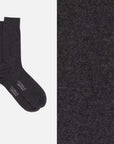 Box of 6 Hircus goat cashmere Crew socks - 2 x Blue/2 x Black/2 x Anthracite