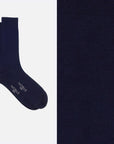Box of 6 Crew Socks in Pure Mulberry Silk – All Blue