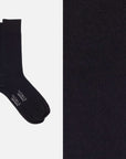 Box of 6 Hircus goat cashmere Crew socks - All Black