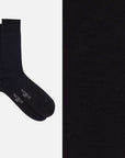 Box of 6 Crew Socks in Pure Mulberry Silk – 2 x Blue/2 x Black/2 x Anthracite