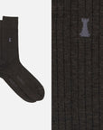 Michelangelo - Mèlange micro ribbed crew socks