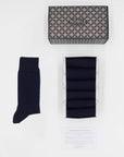 Box of 6 Hircus goat cashmere Crew socks - All Blue