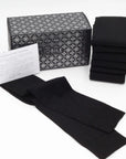 Box of 6 Chiffon Hircus goat cashmere Lightweight knee high socks - All Black