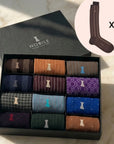 Box 12 paia calze lunghe uomo in Filoscozia® - Pattern iconici
