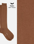 Jasmine - Solid color Knee-High Socks in soft Makò cotton