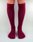 Jasmine - Solid color Knee-High Socks in soft Makò cotton