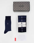 Wall Street Box of 6 crew socks - 2x Micro ribbed/2x Solid color/2x Mèlange