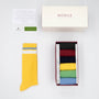 Mixed Colors - Box of 6 striped sports socks in organic cotton