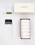 Basic Comfort - Box of 6 sports socks in organic cotton with Nobile lettering