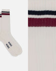 Striped sports sock in organic cotton