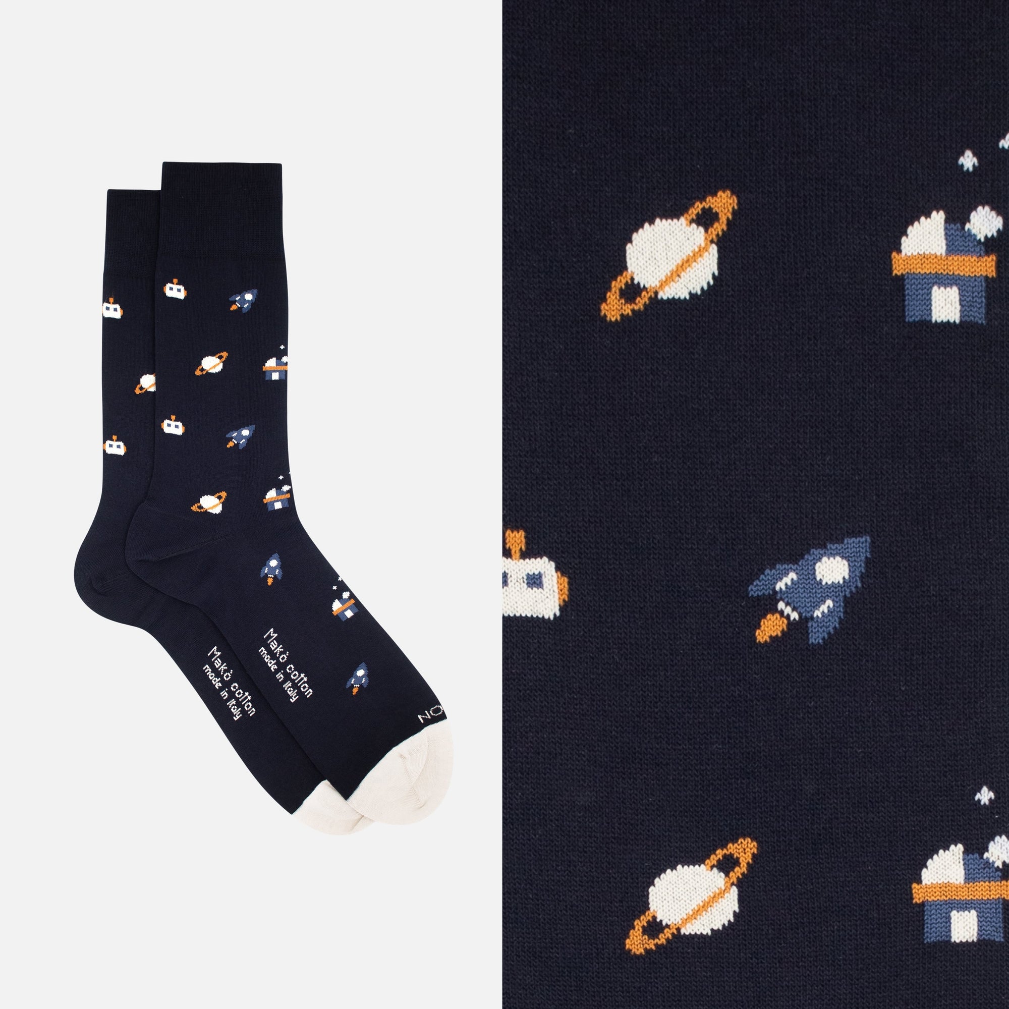 Galaxy – Crew Socks in soft Makò cotton with pattern