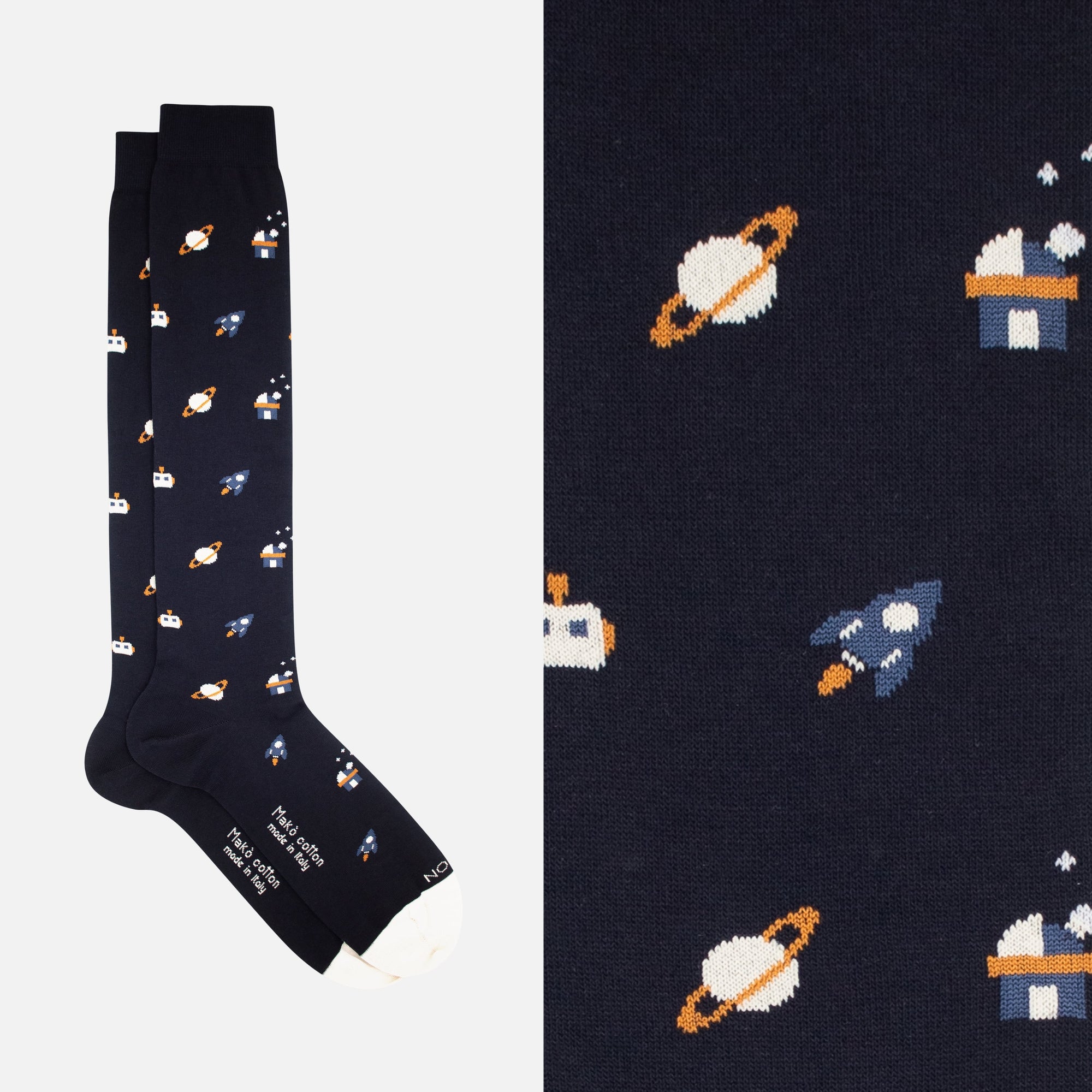 Galaxy – Knee-High Socks in soft Makò cotton with pattern