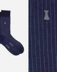 Wall Street Box of 6 crew socks - 2x Micro ribbed/2x Solid color/2x Mèlange