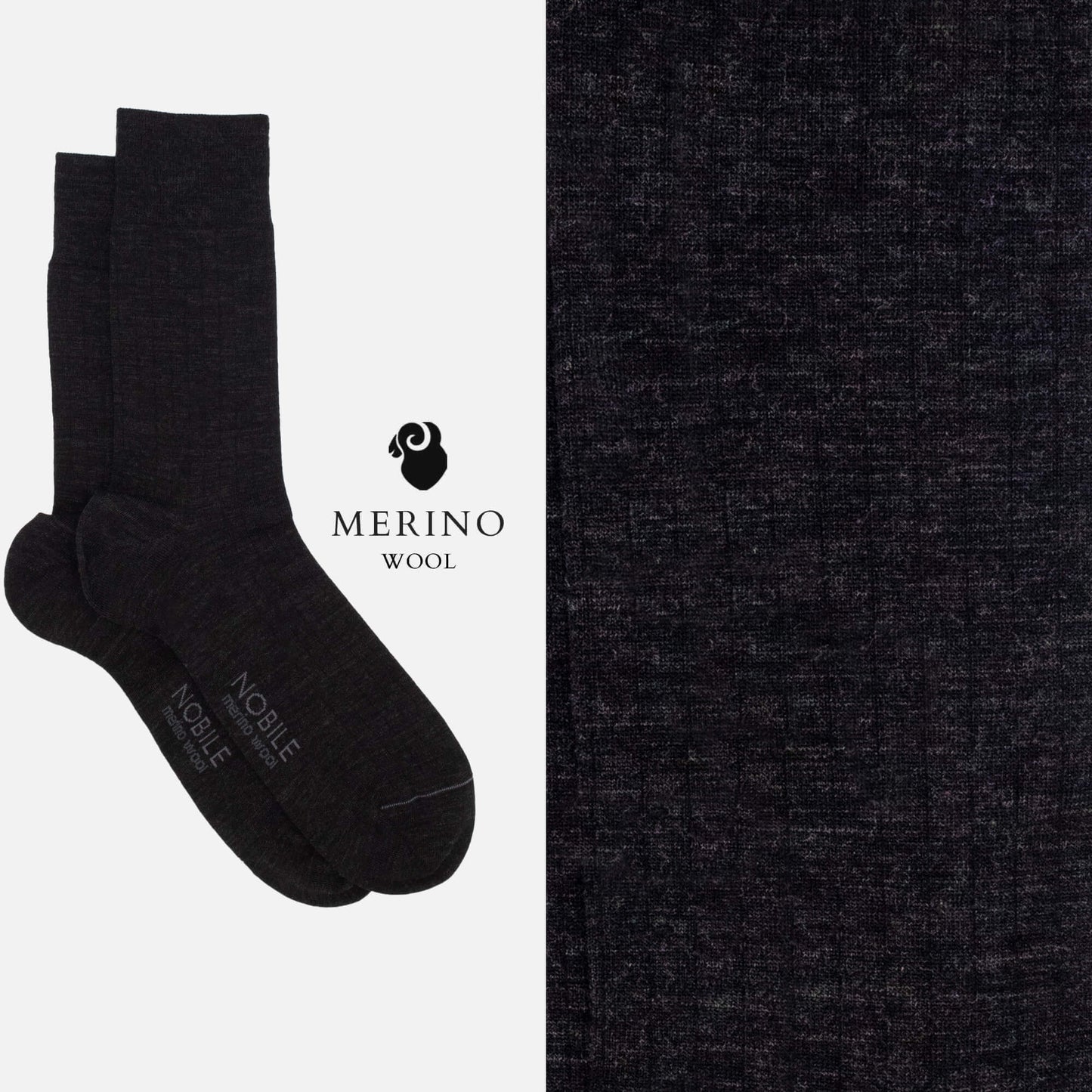 Northen Ribs - Box of 6 crew socks in Merino wool with micro ribs