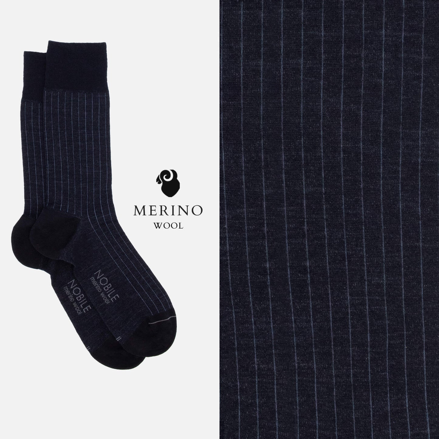 Northen Ribs - Box of 6 crew socks in Merino wool with micro ribs