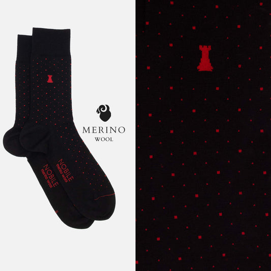 Machiavelli - Crew socks in Merino wool with dots