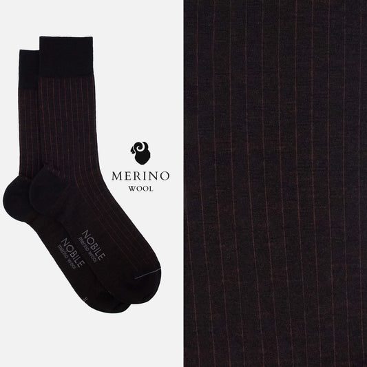 Tiziano - Crew socks in Merino wool with micro ribs