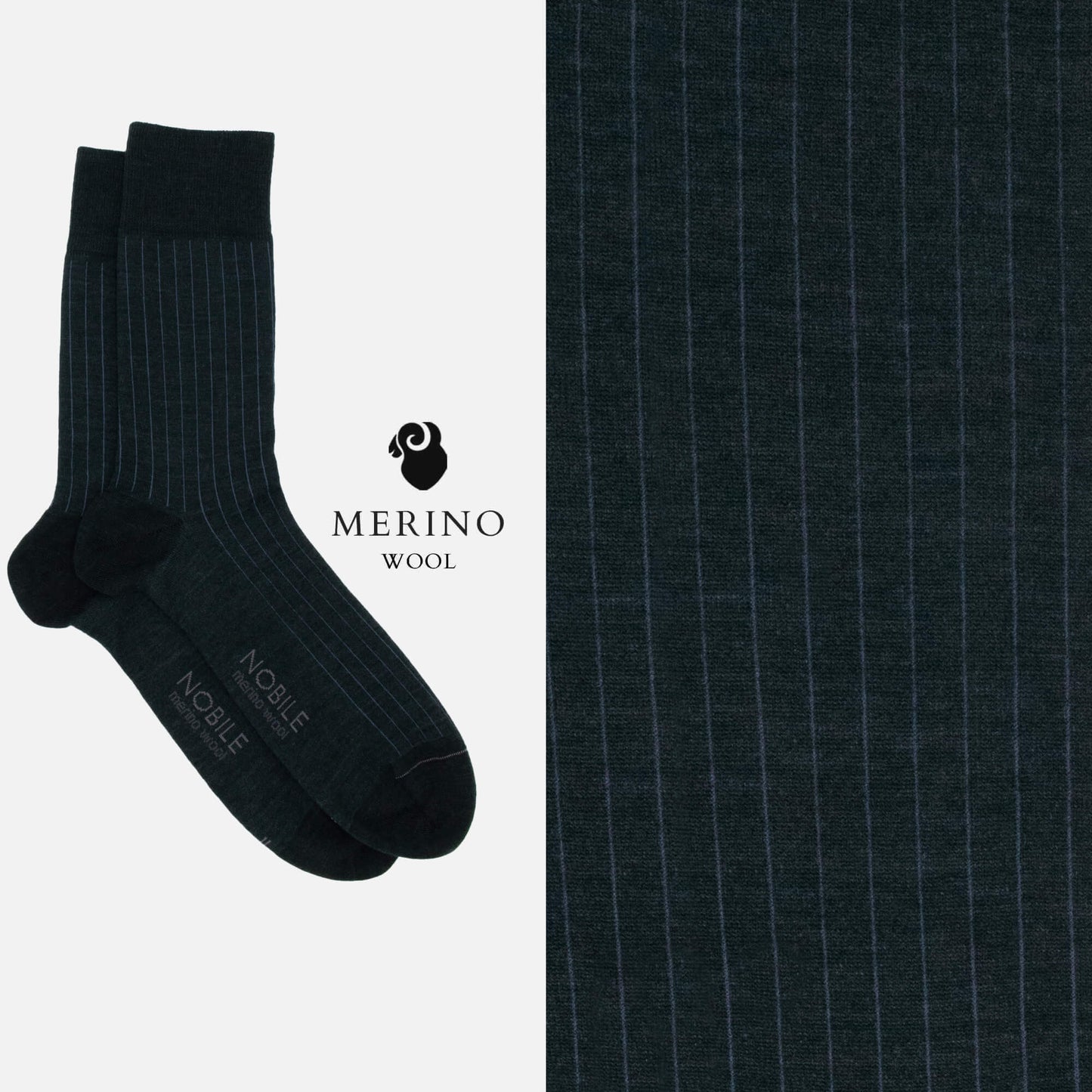 St. Moritz - Box of 6 crew Merino wool socks - Ribs & Dots