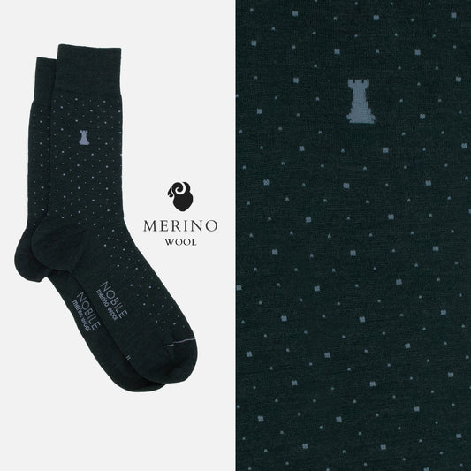 Machiavelli - Crew socks in Merino wool with dots