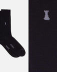 Solid color knee high socks Box of 6 - 2 x Black/2 x Blue/2 x Grey