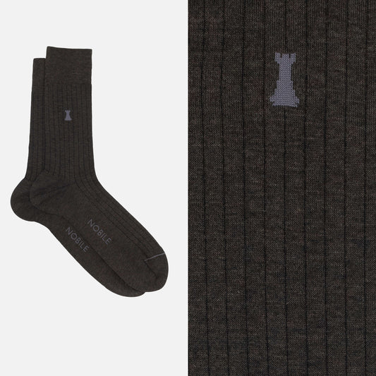 Michelangelo – Mikrogerippte Melange Socken