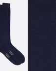 Box of 6 Hircus goat cashmere knee high socks - All Blue