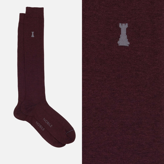 Caravaggio – Einfarbige Melange Kniestrümpfe Socken