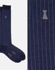 Wall Street Box of 6 knee high socks - 2x Micro ribbed/2x Solid color/2x Mèlange