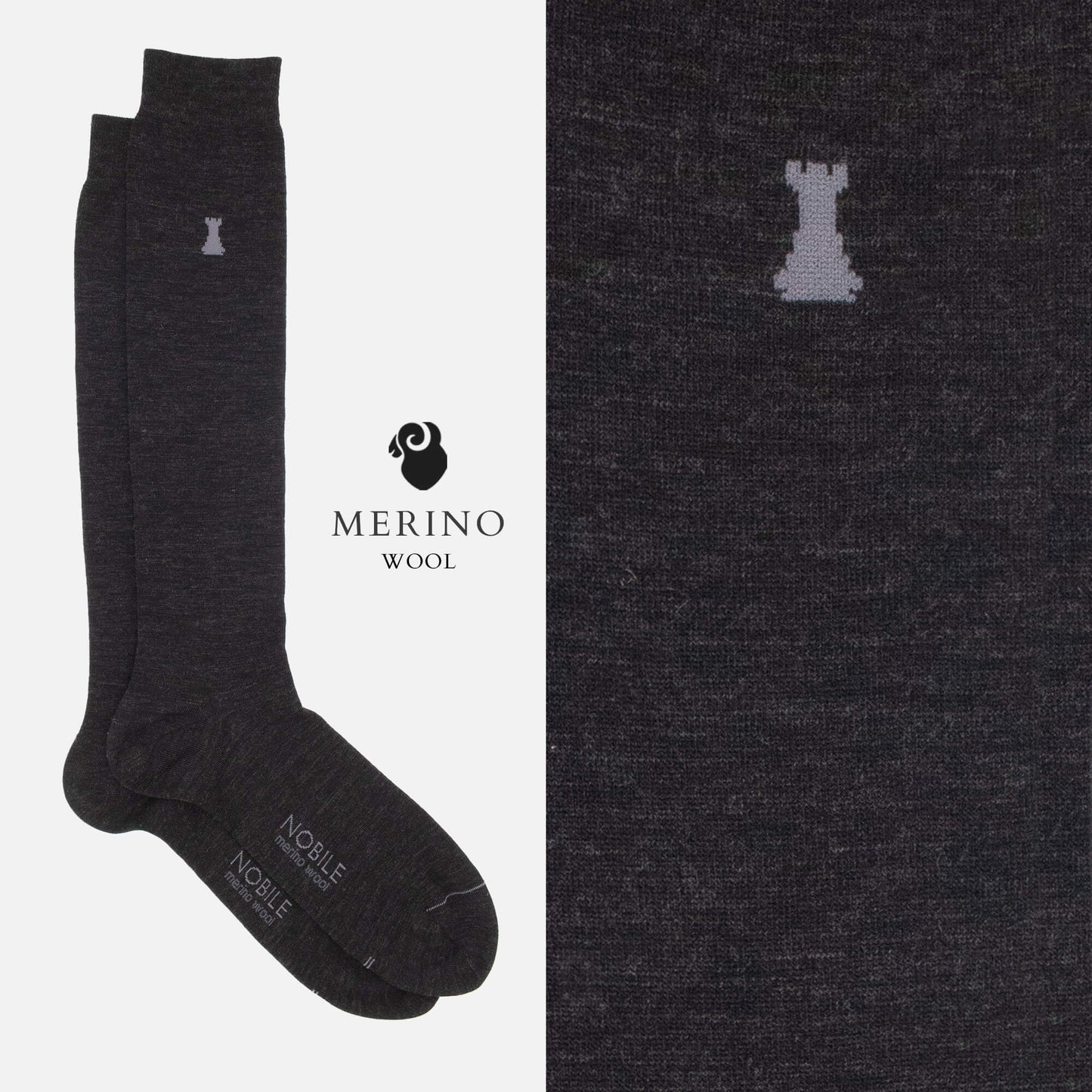 Merino Basic - Box da 6 calze lunghe in lana Merino tinta unita