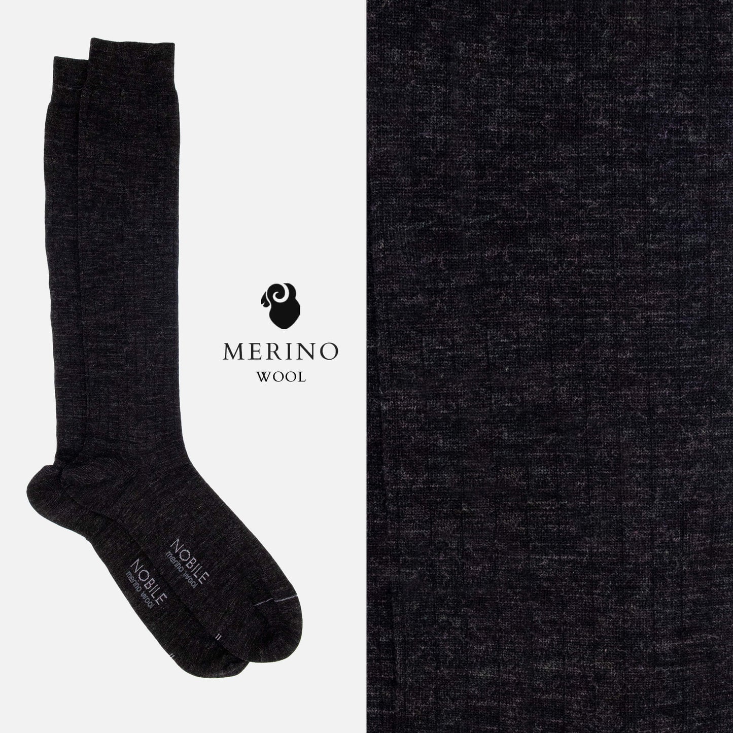 Northen Ribs - Box of 6 knee high socks in Merino wool with micro ribs