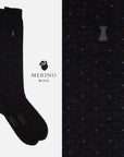Fluffy Dots - Box of 6 knee high socks in Merino wool with dots