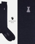 Blue Merino - Box of 6 knee high socks in Blue Merino wool