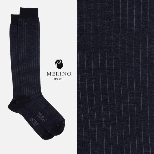 Tiziano - Knee High socks in Merino wool with micro ribs
