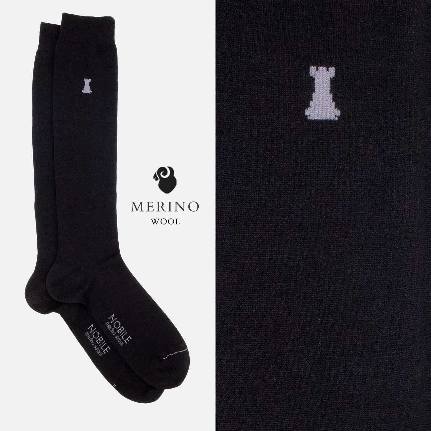 Colors of Wool - Box of 6 knee high socks in solid color Merino wool