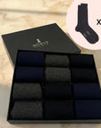 Box 12 paia calze corte in Cashmere di Capra Hircus - Colori Misti