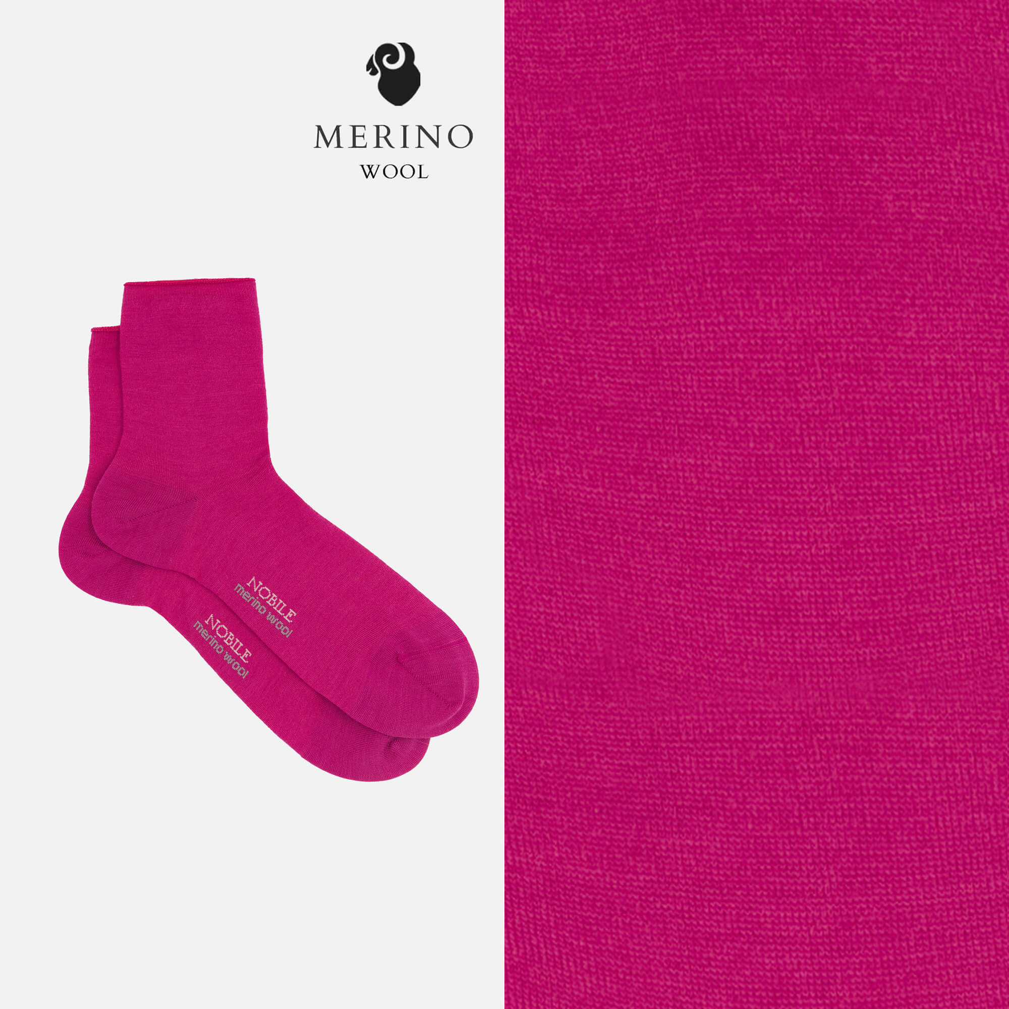 Ingrid – Calza con polsino no-stress in lana Merino a tinta unita