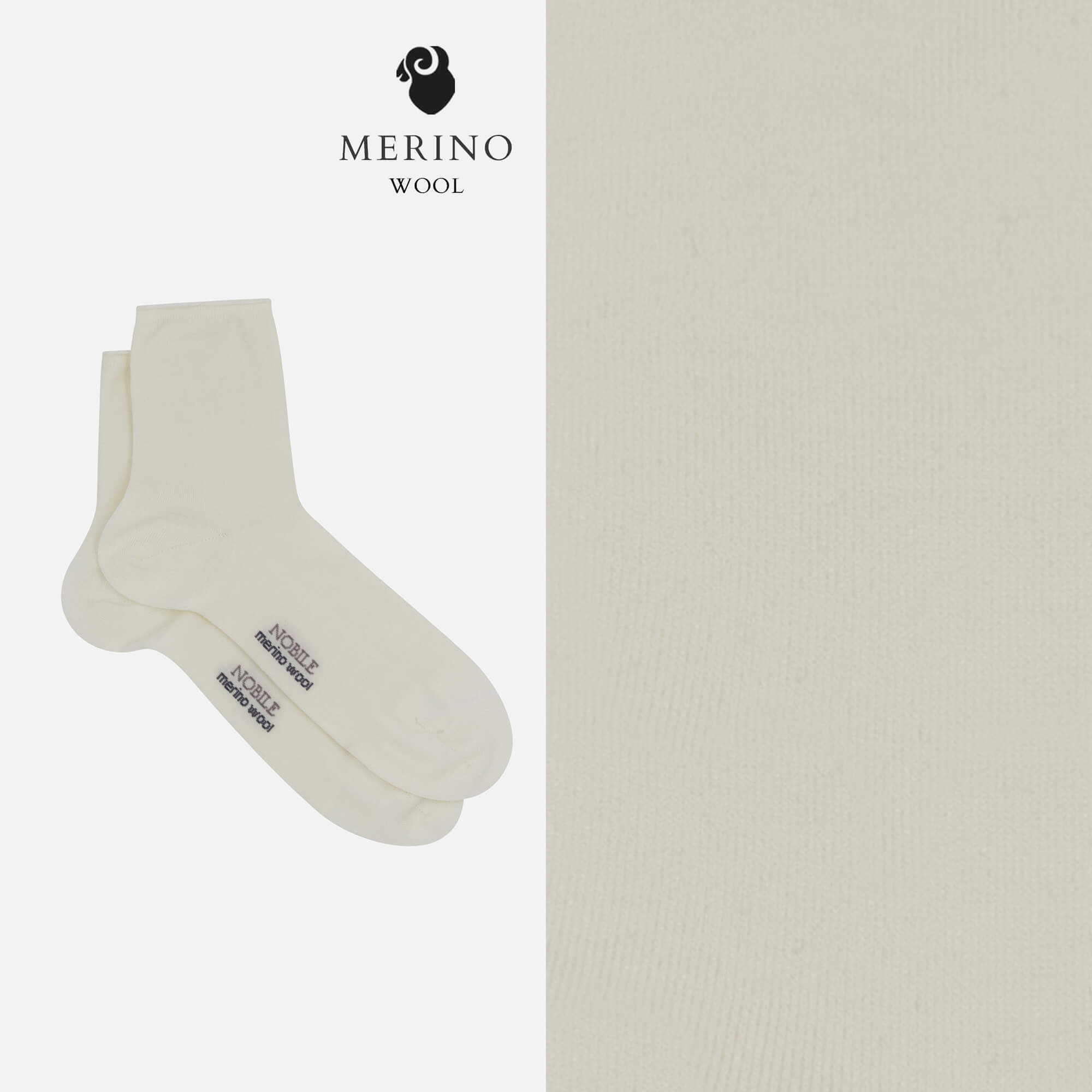 Ingrid – Calza con polsino no-stress in lana Merino a tinta unita