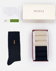 Classic Duo – Coffret de 6 chaussettes de sport en coton bio à la tour Nobile